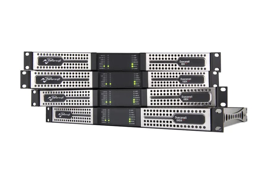 Powersoft Duecanali 1RU two-channel amplifiers stacked