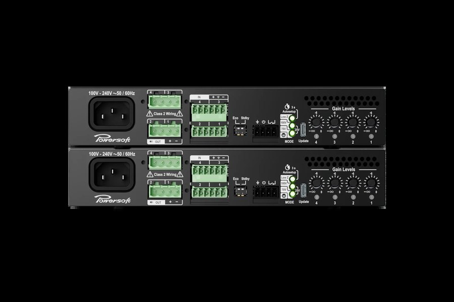 Powersoft PRIMA Series rear panel with Euroblock outputs