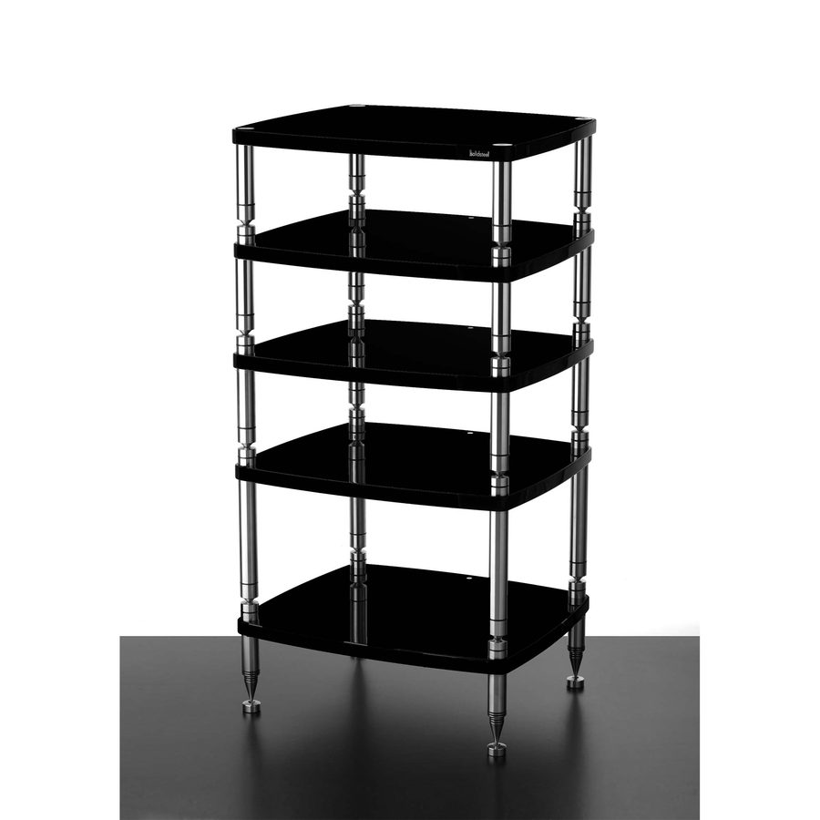 Solidsteel HF-5 five-shelf rack in gloss black